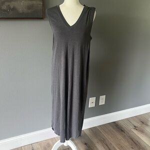 Kit and Ace Sleeveless Soft Knit Midi Dress Gray